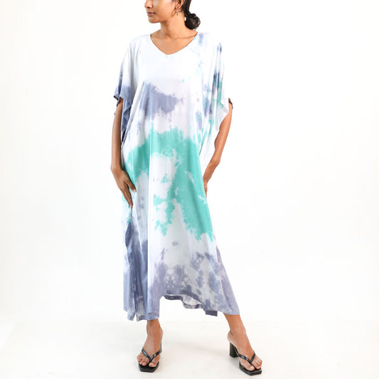 Azure Mist Batik Kaftan