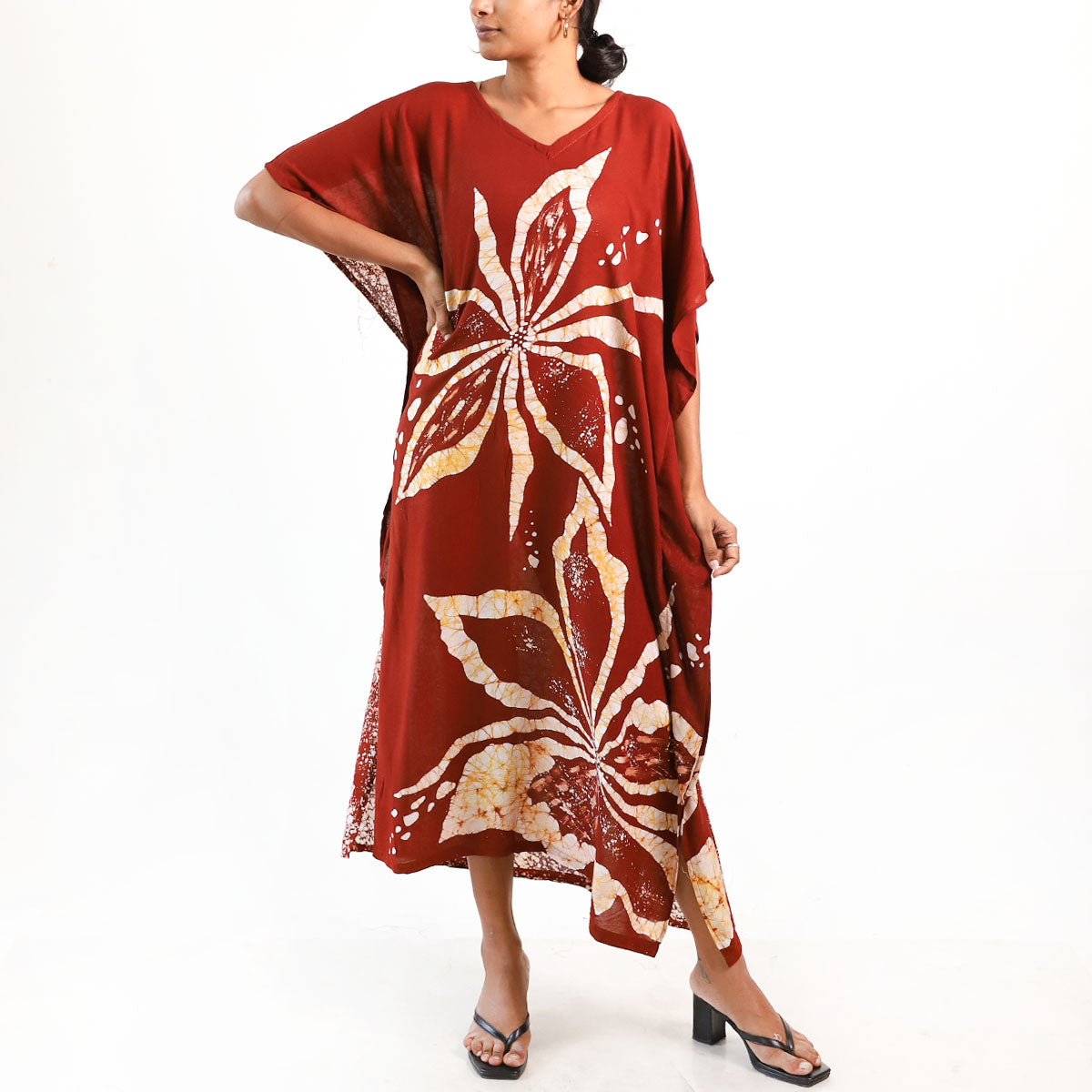 Sunburst Bloom Batik Kaftan