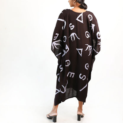 Midnight Mosaic Batik Kaftan