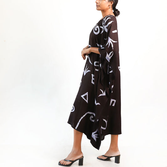 Midnight Mosaic Batik Kaftan