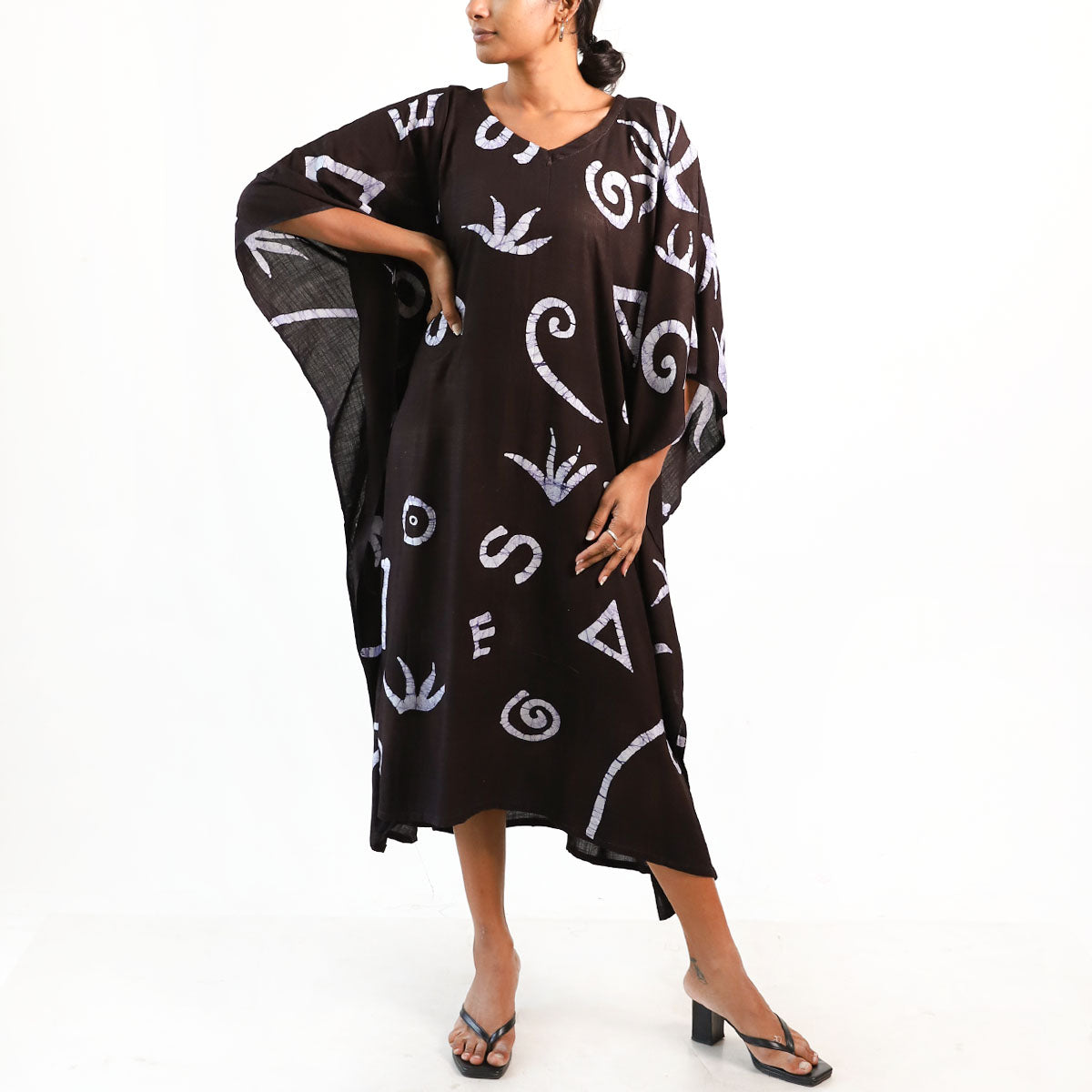 Midnight Mosaic Batik Kaftan