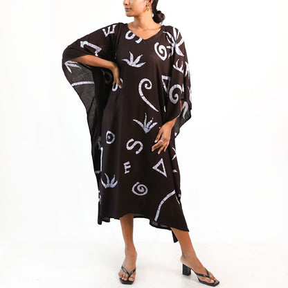 Midnight Mosaic Batik Kaftan