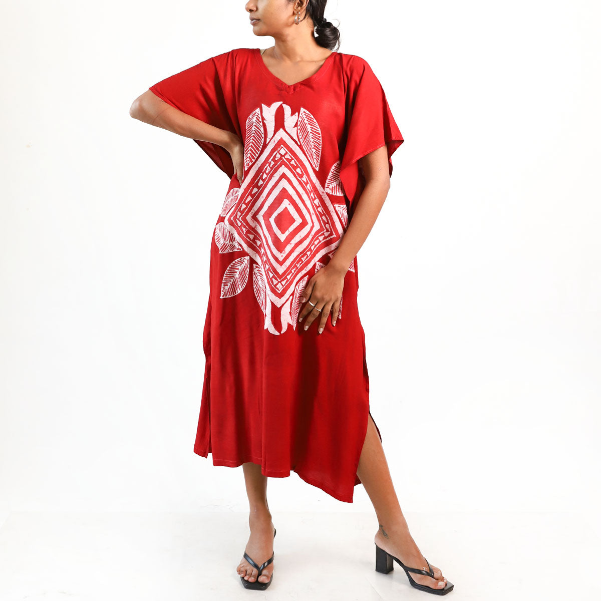 Scarlet Mandala Batik Kaftan