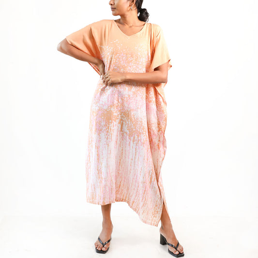 Peach Glow Batik Kaftan