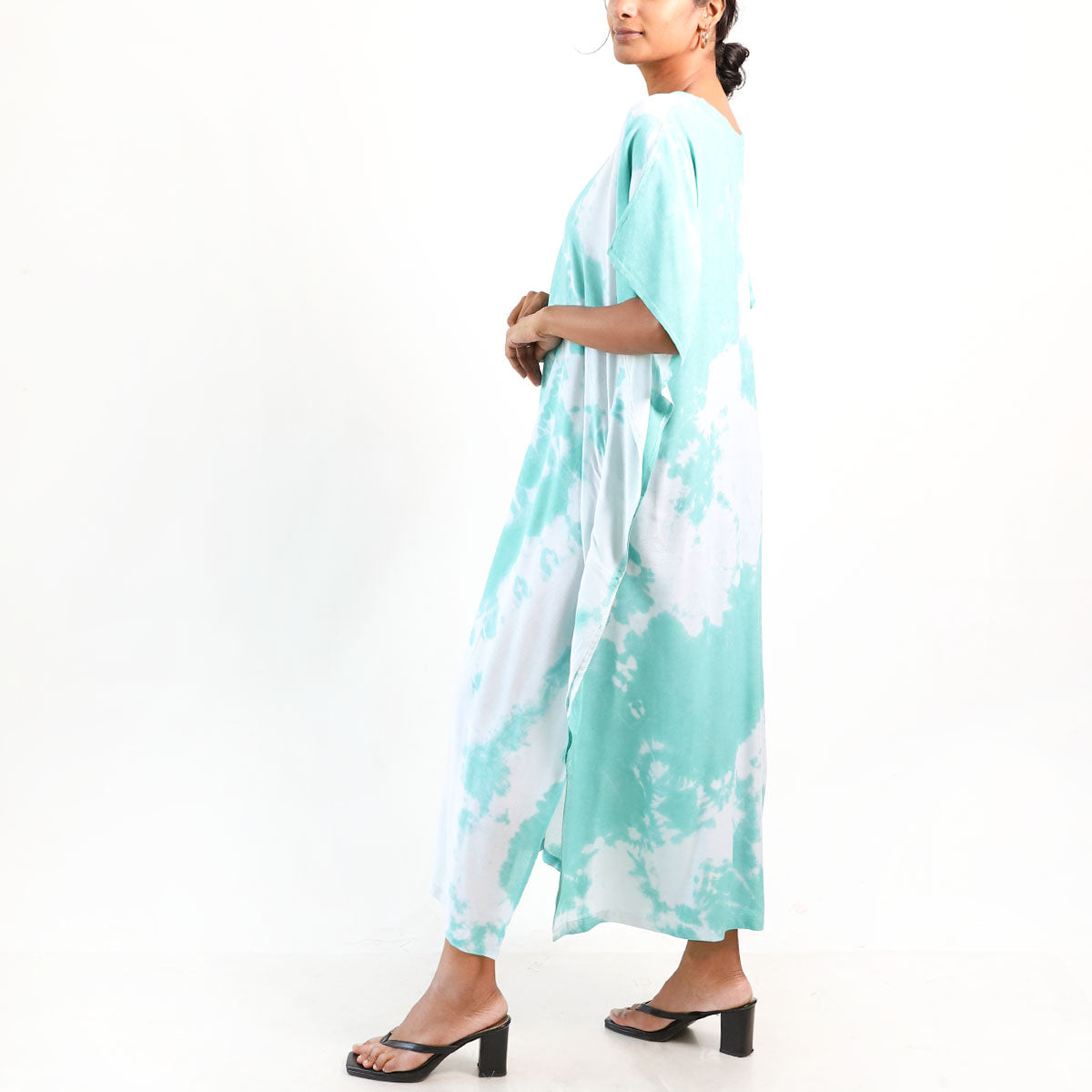 Turquoise Drift Batik Kaftan