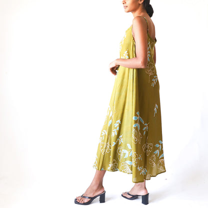 Sage Blossom Batik Dress