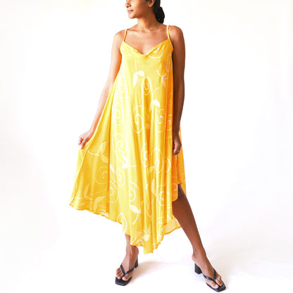 Golden Vine Batik Dress