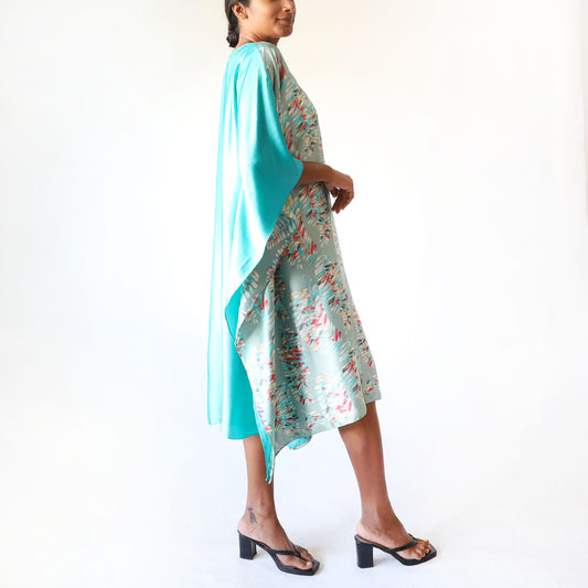 Ocean Leaf Whisper Batik Kaftan