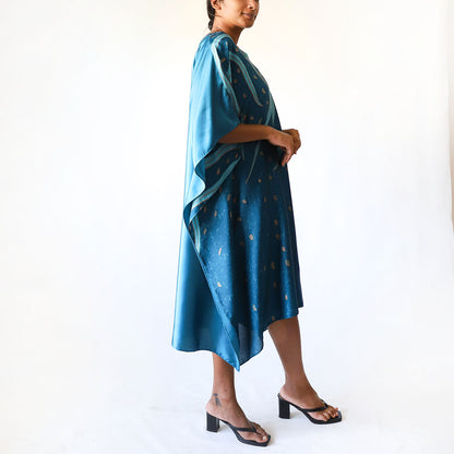 Blue Cascade Batik Kaftan