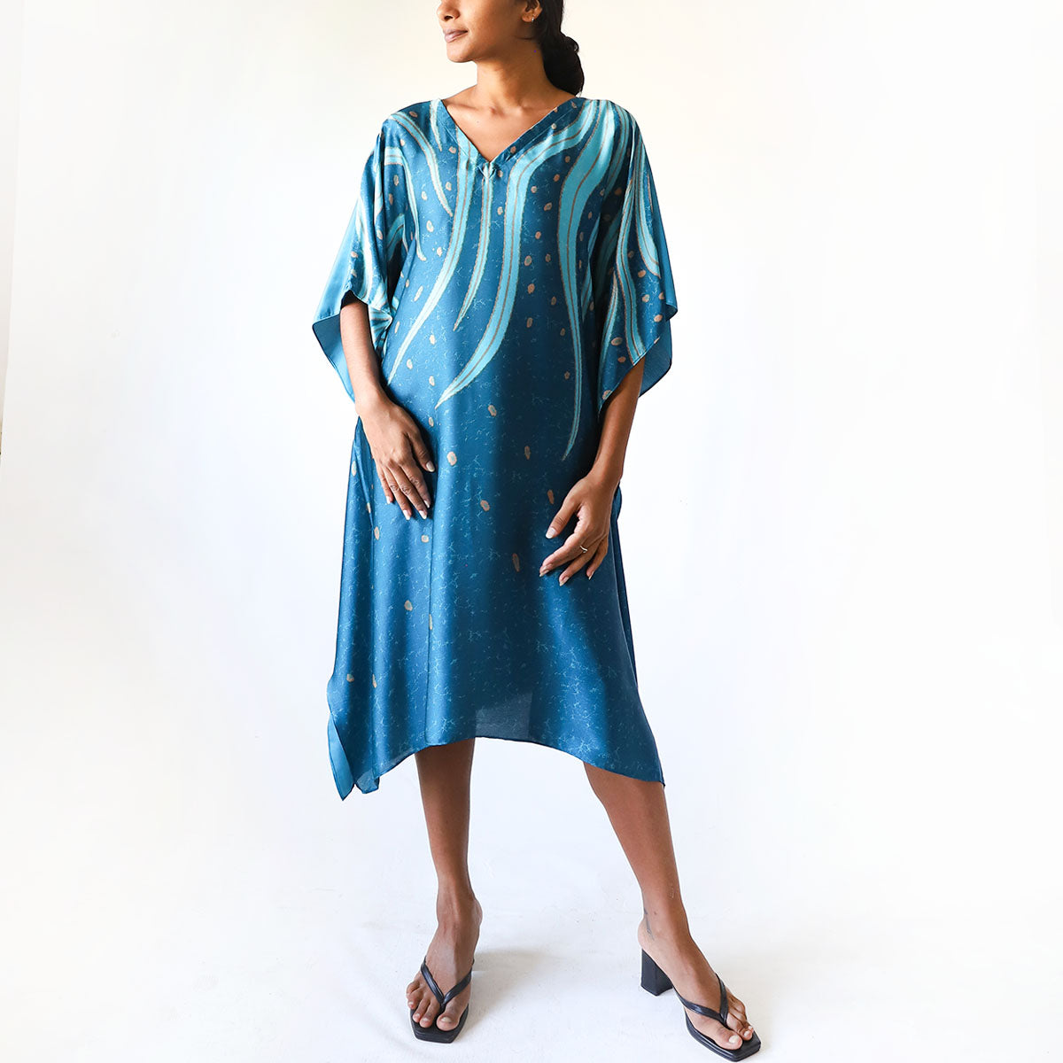 Blue Cascade Batik Kaftan