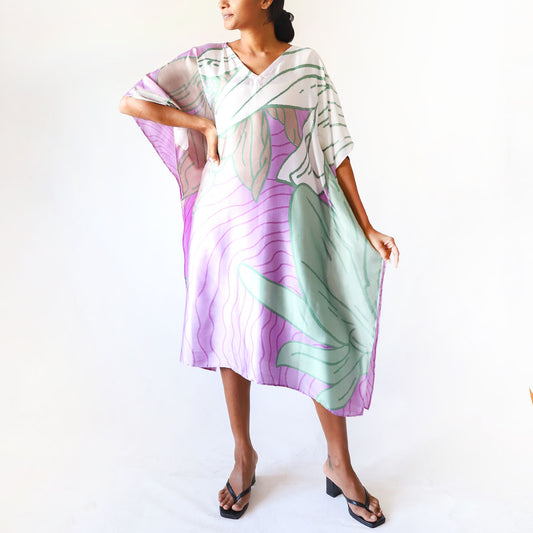 Lavender Bloom Batik Kaftan