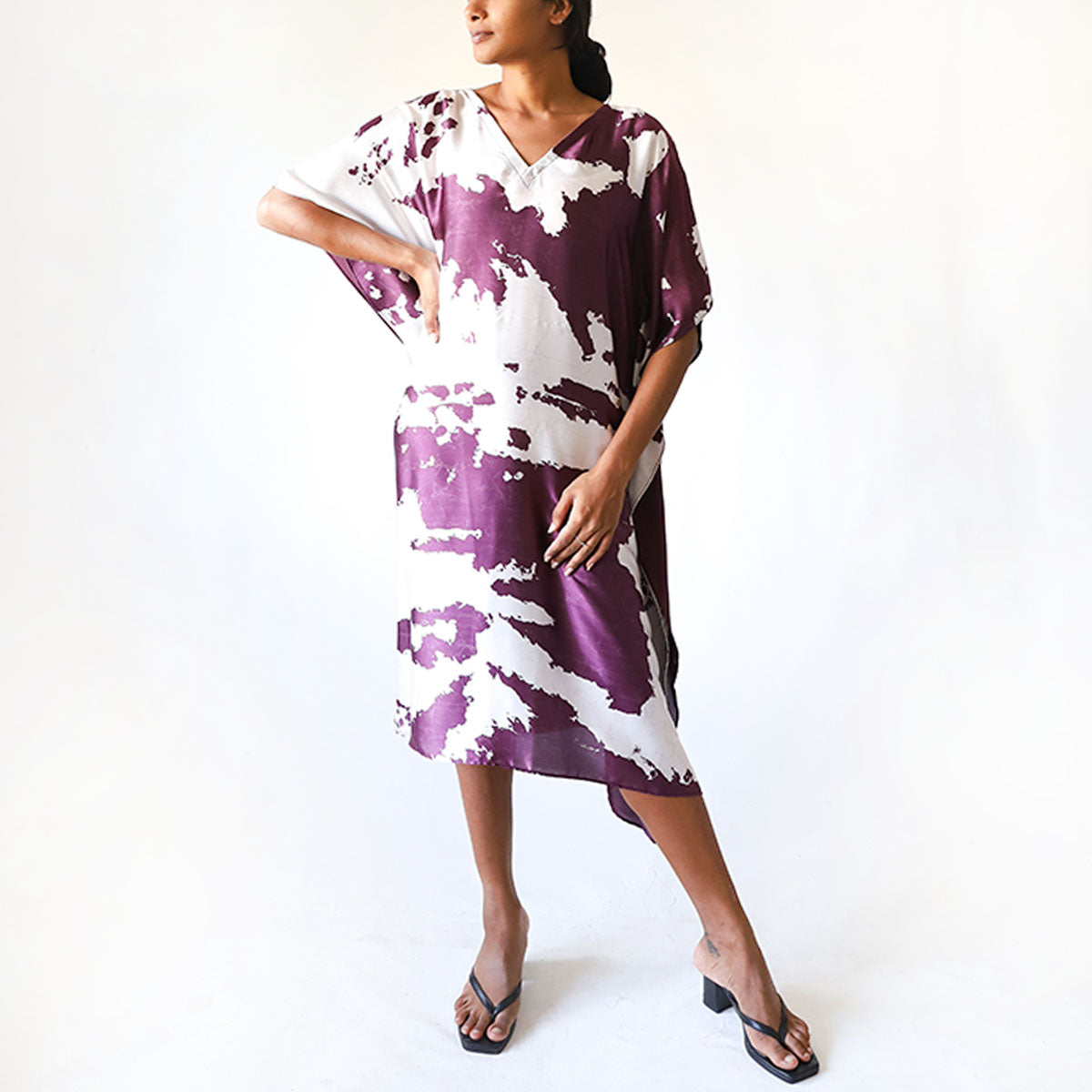Plum Midnight Batik Kaftan