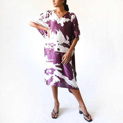 Plum Midnight Batik Kaftan