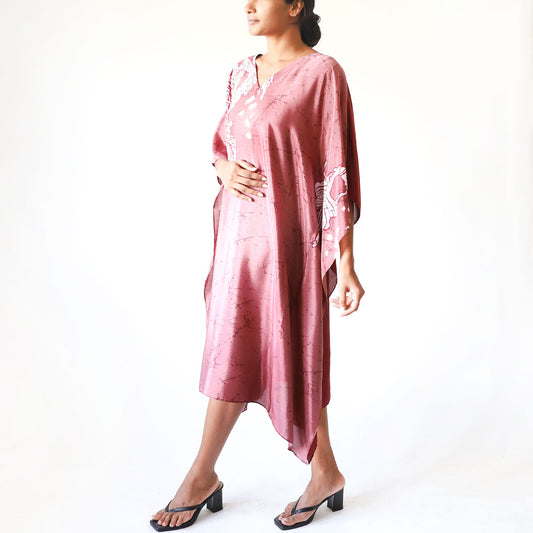 Pink Vine Dream Batik Kaftan