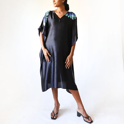 Azure Bloom Batik Kaftan