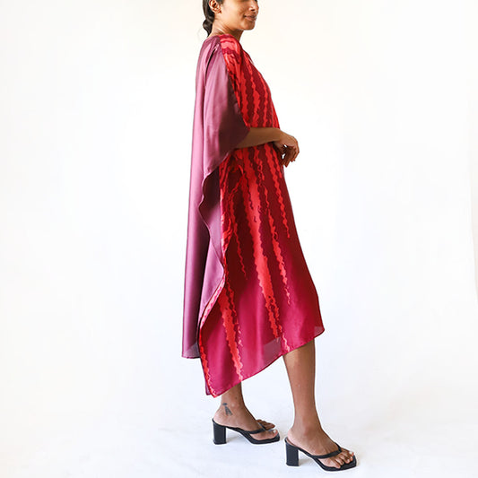 Crimson Streak Batik Kaftan