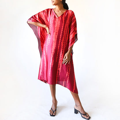 Crimson Streak Batik Kaftan