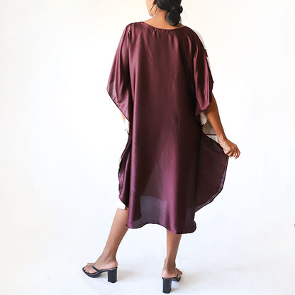 Brown Feather Whisper Batik Kaftan