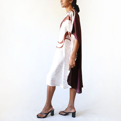 Brown Feather Whisper Batik Kaftan
