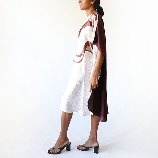 Brown Feather Whisper Batik Kaftan