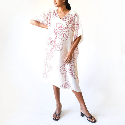 Purple Garden Batik Kaftan