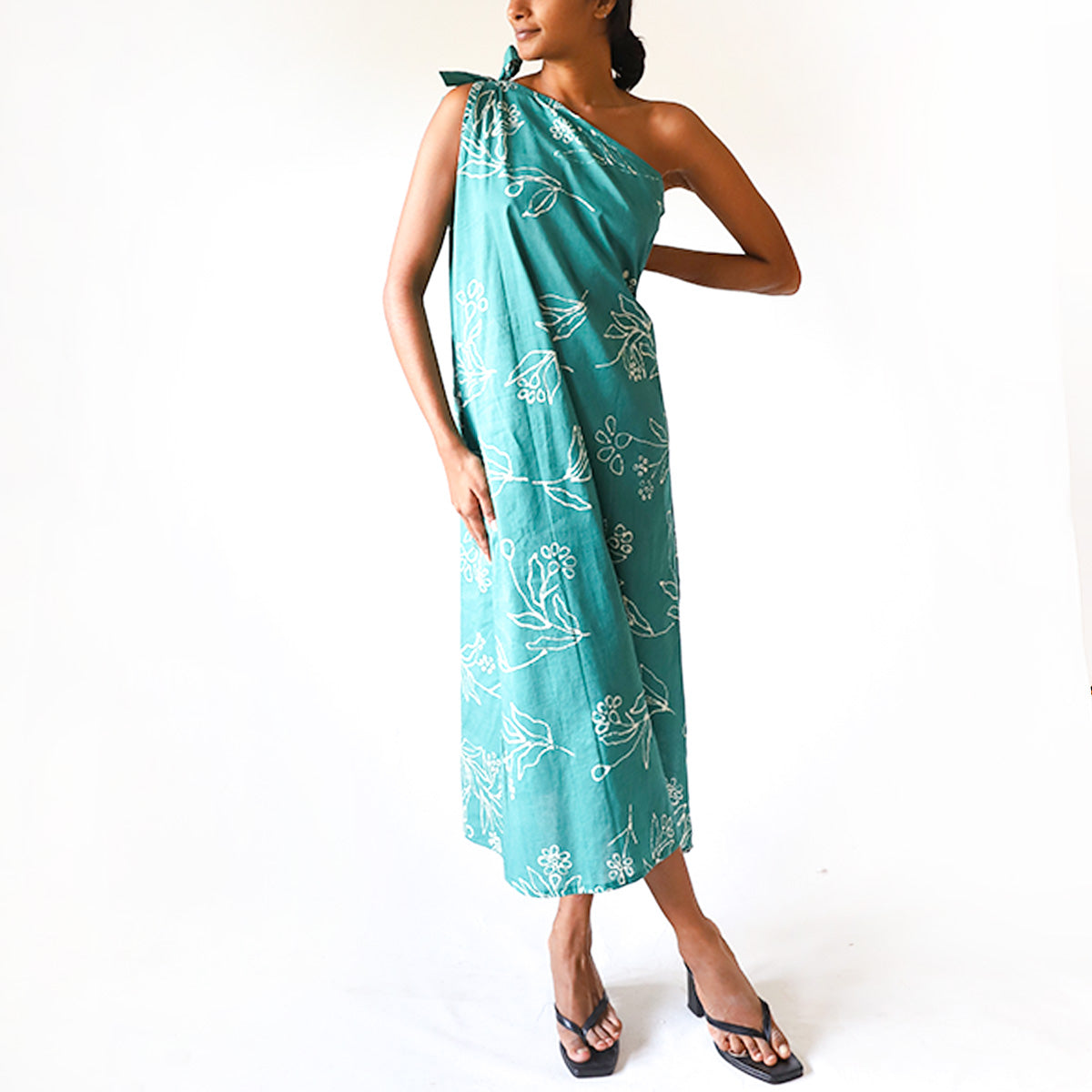 Aqua Petal Batik Dress