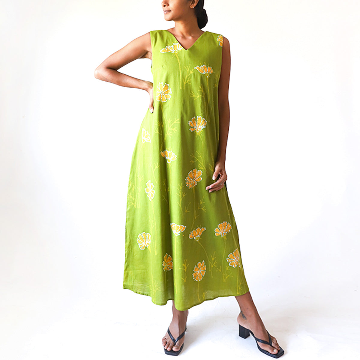 Sage Sunset Batik Dress