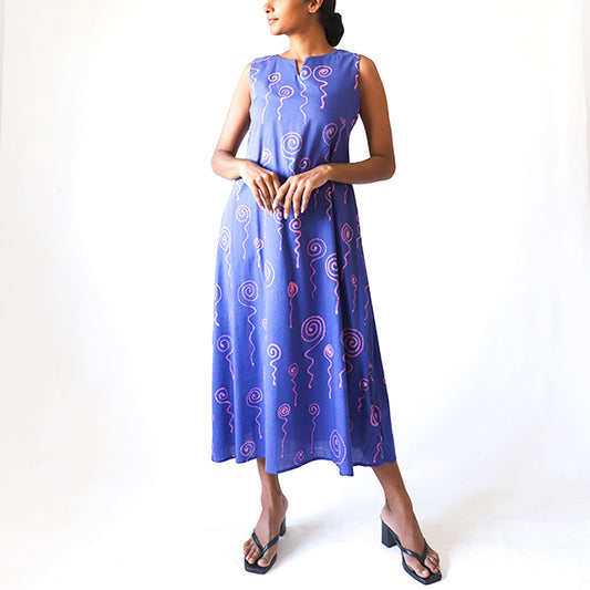Ocean Swirl Batik Dress