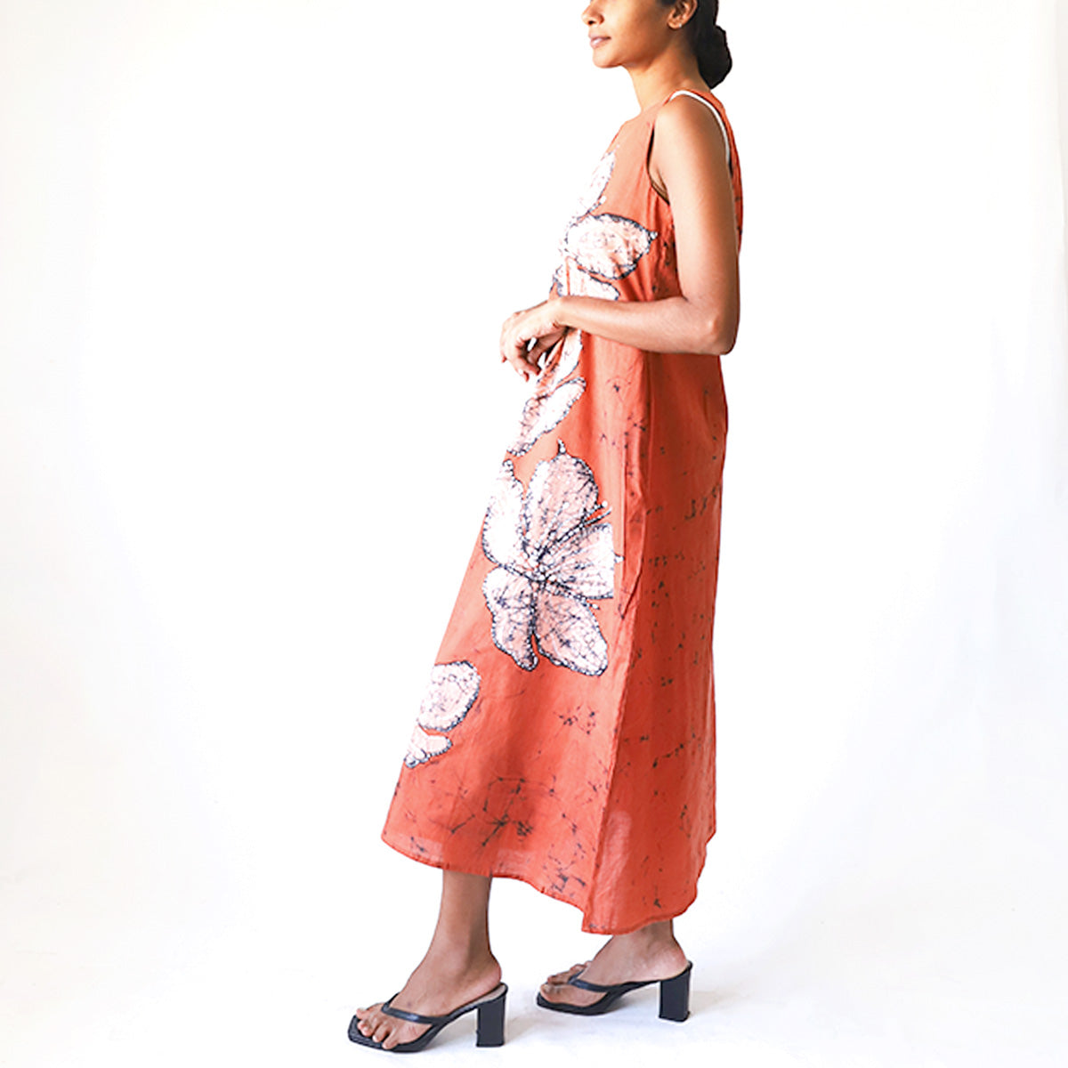 Coral Bloom Batik Dress