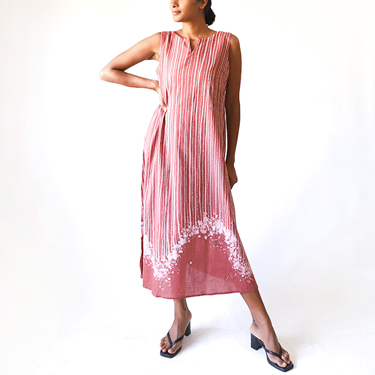 Blush Stripe Batik Dress