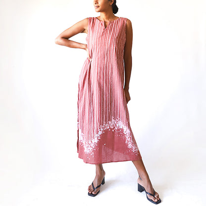 Blush Stripe Batik Dress