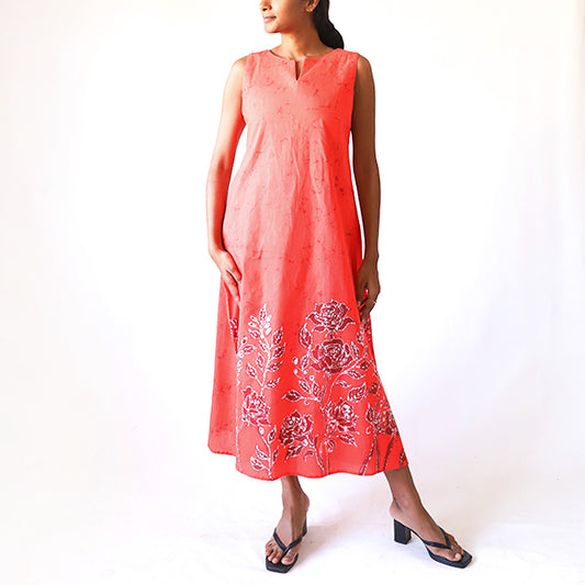 Rose Ember Batik Dress