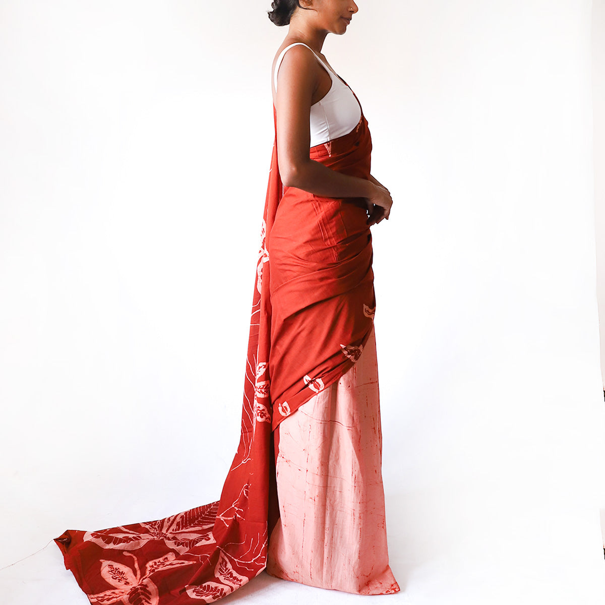Coral Jungle Batik Saree