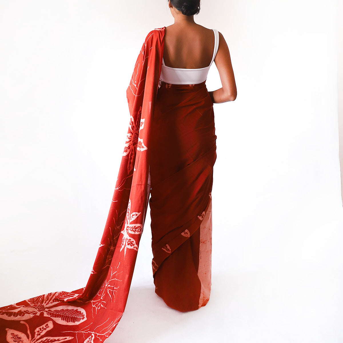 Coral Jungle Batik Saree