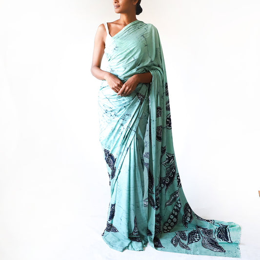 Sea Leaf Batik Saree