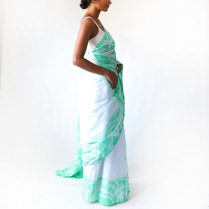 Pastel Meadow Batik Saree