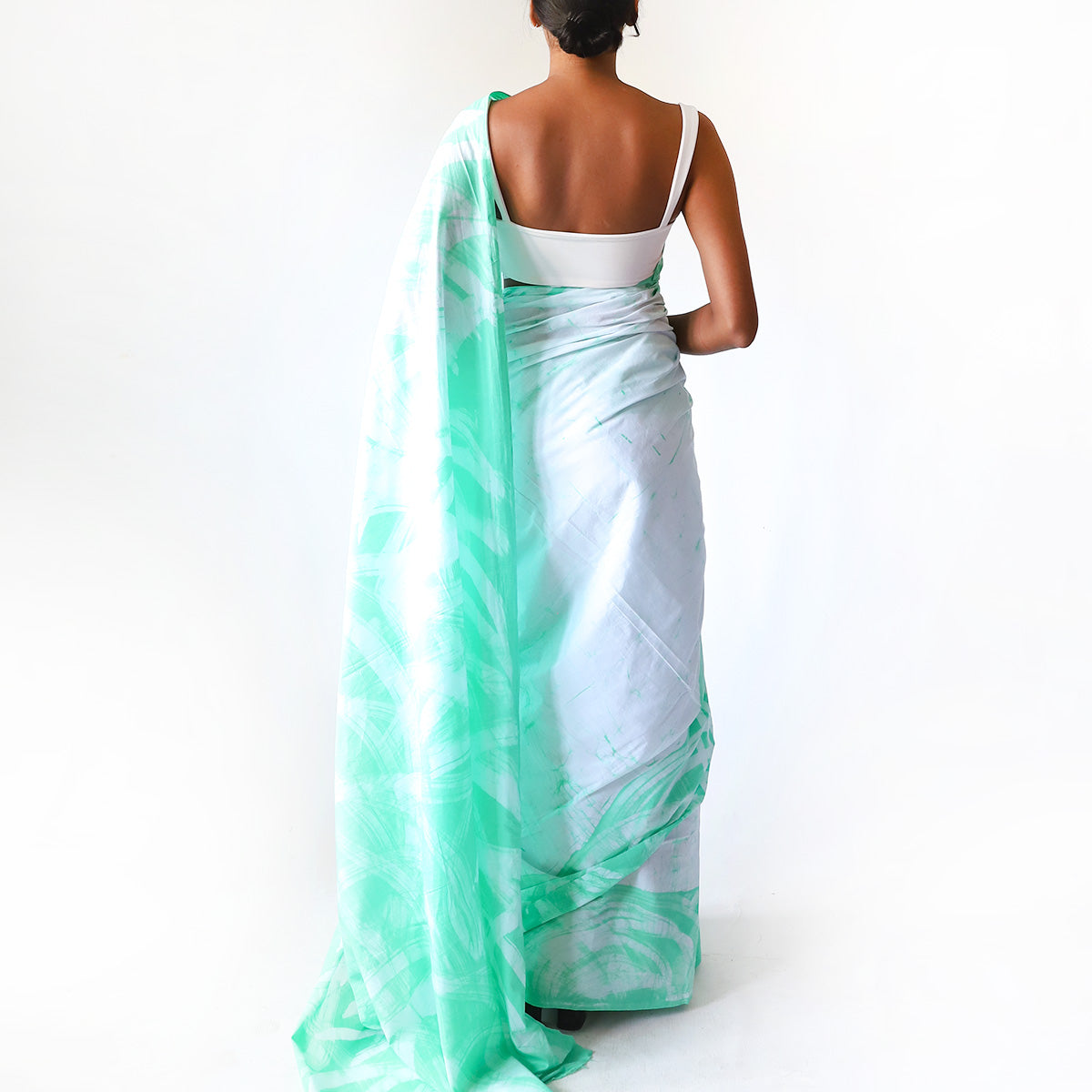 Pastel Meadow Batik Saree