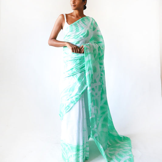 Pastel Meadow Batik Saree