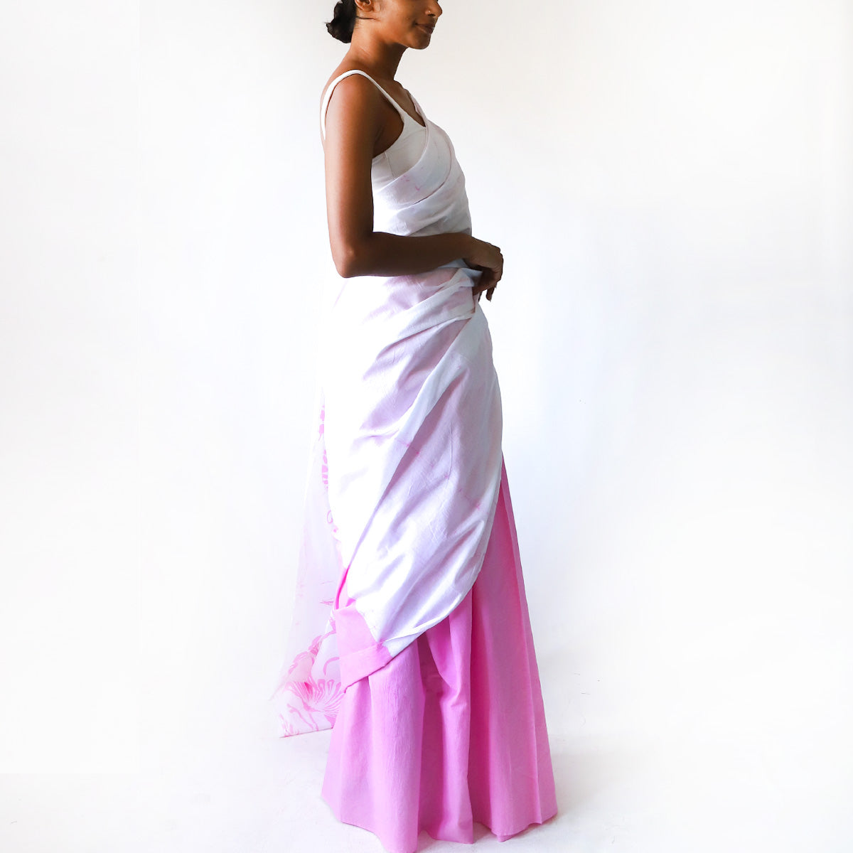 Blossom Pink Batik Saree