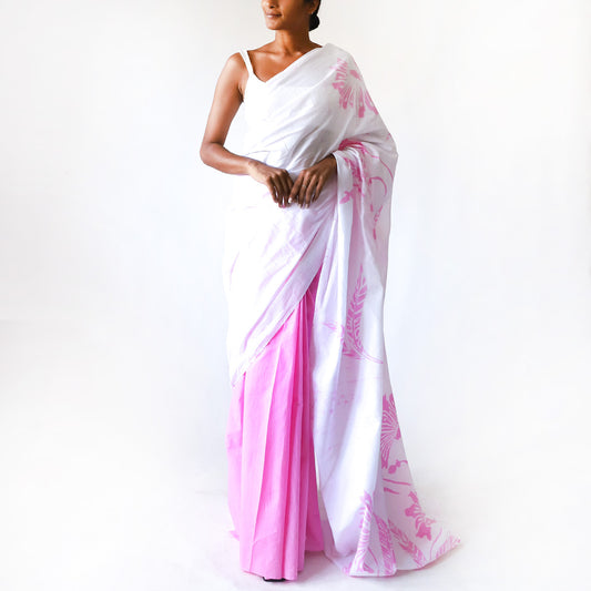 Blossom Pink Batik Saree