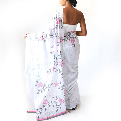 Blush Bloom Batik Saree