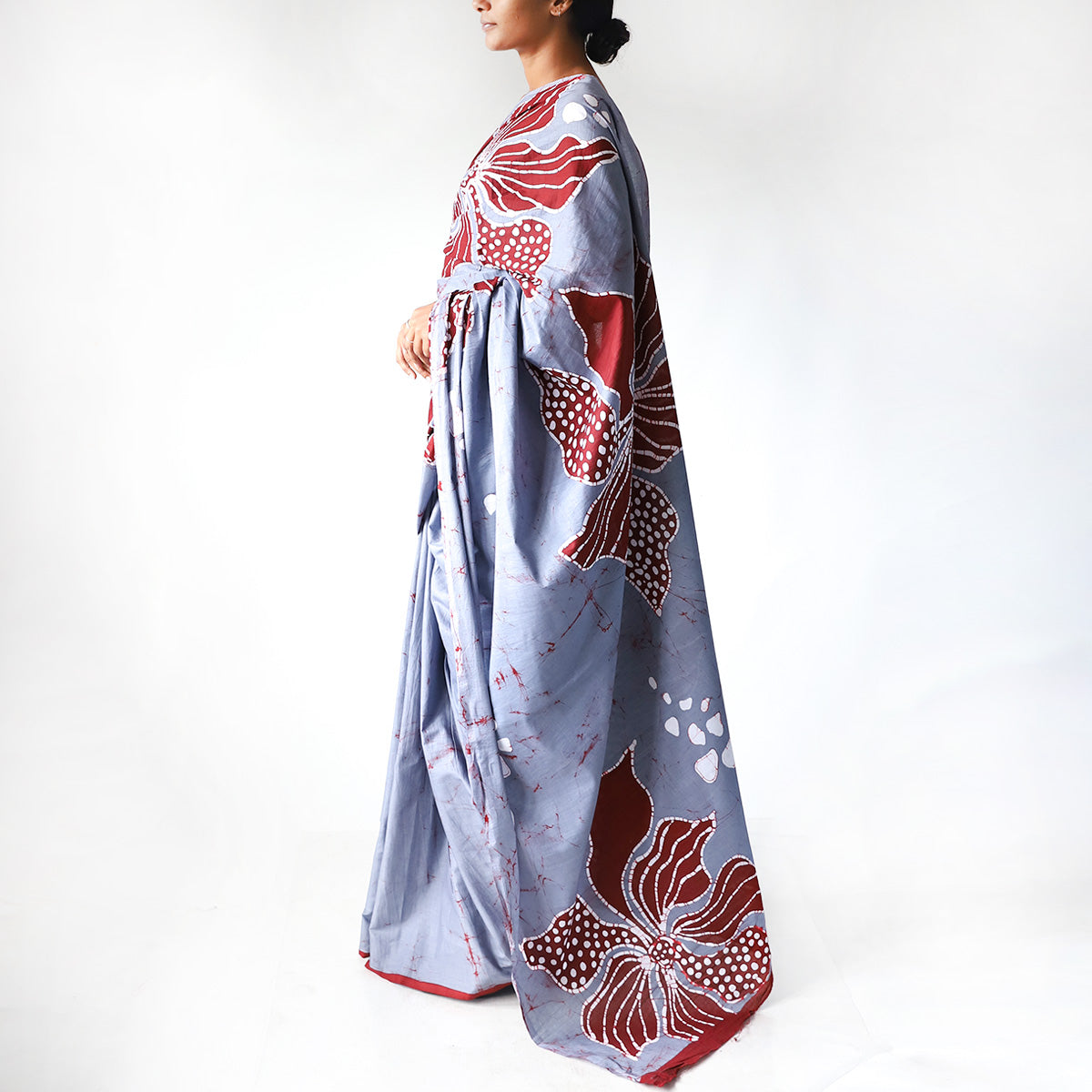 Crimson Mist Batik Saree