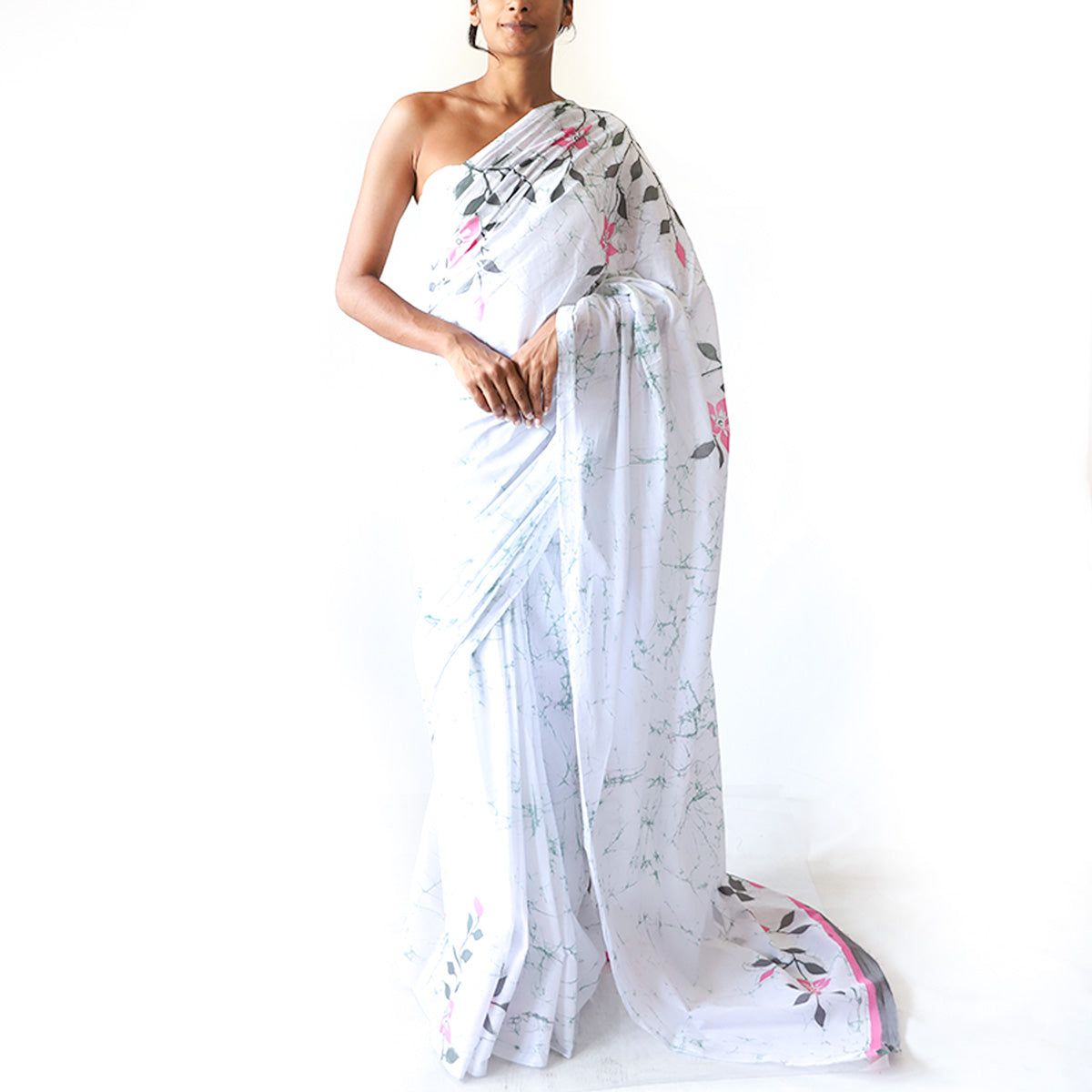 Blush Bloom Batik Saree