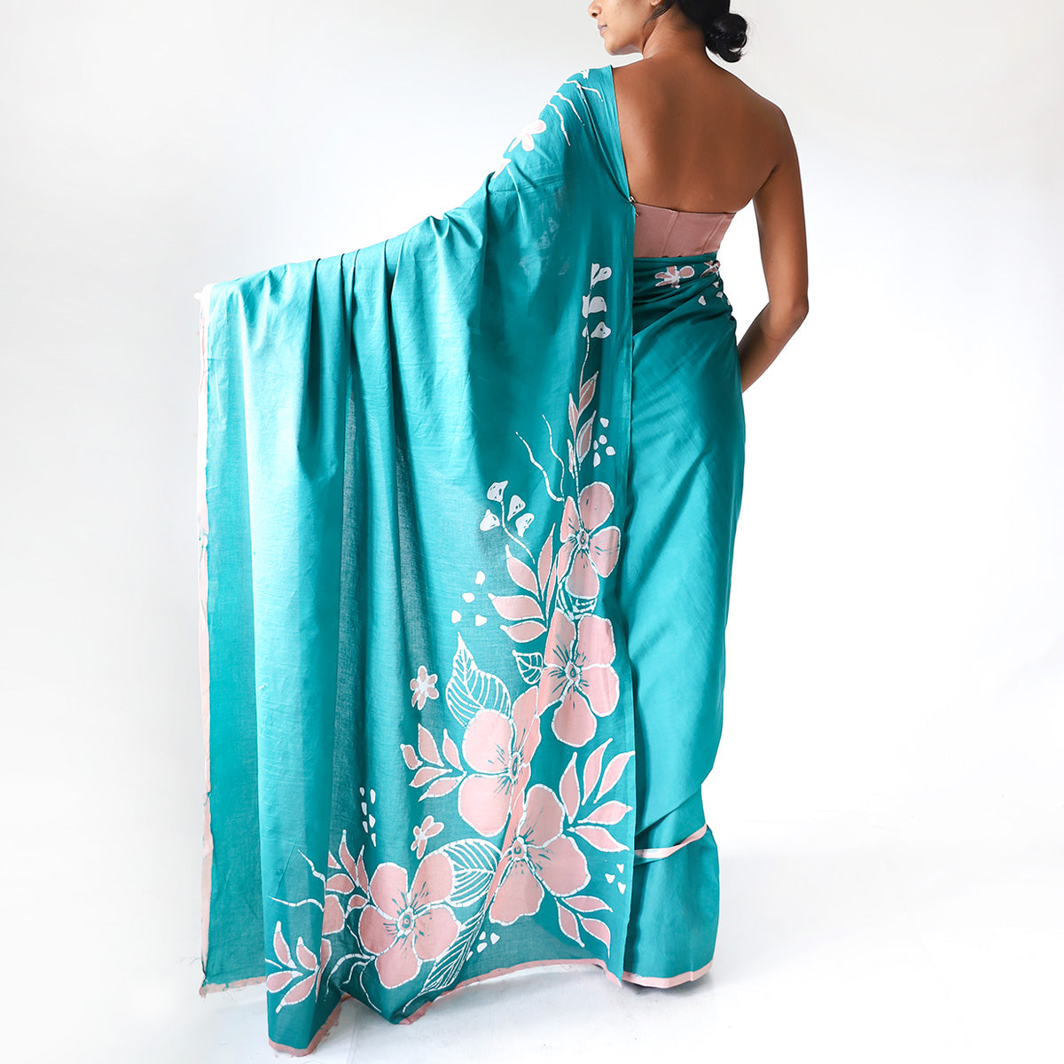 Tropical Bloom Batik Saree
