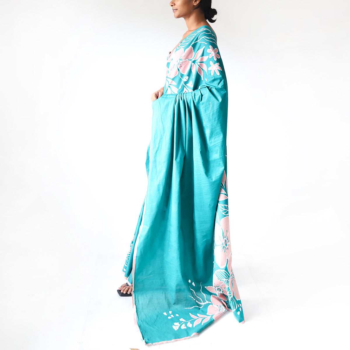 Tropical Bloom Batik Saree