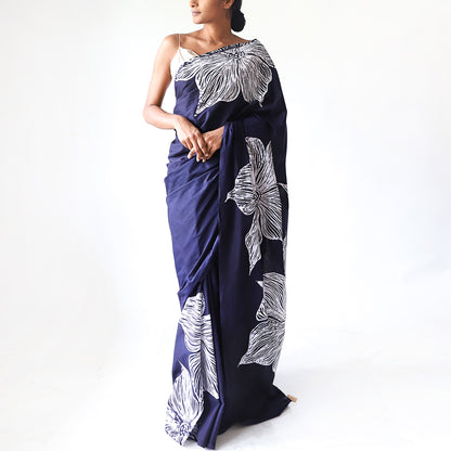 Azure Petal Batik Saree