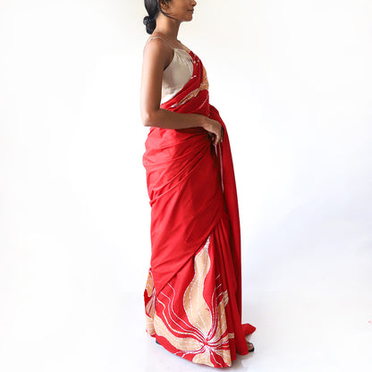 Ruby Garden Batik Saree