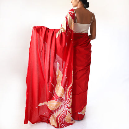 Ruby Garden Batik Saree