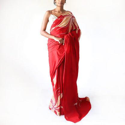 Ruby Garden Batik Saree