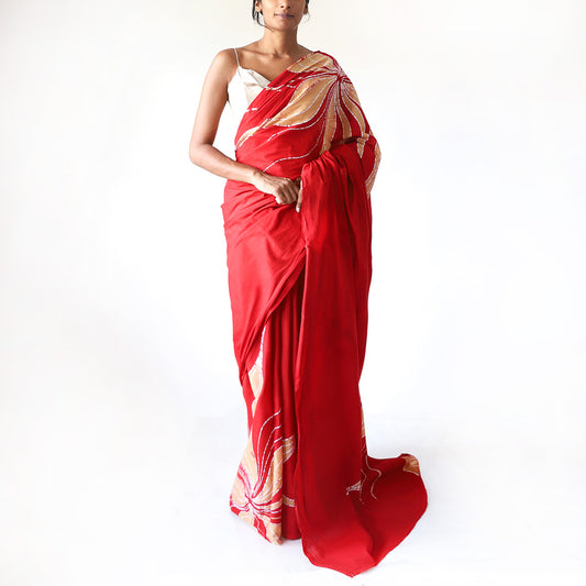 Ruby Garden Batik Saree